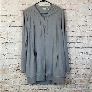 Logo Lounge Terry Cardigan with Zipper Detail